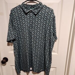 Maelreg Men's Polo Performance Golf Shirt Printed Short Sleeve Active Large